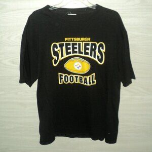 Pittsburgh Steelers T Shirt Men's L Black Short Sleeves NFL Football